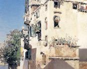 A Venetian Canal Scene - 马丁·瑞克·奥尔特加